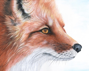Fox Print / Fox Art / Wildlife Print / Original Print / Wildlife Art / Animal Print / Fox Painting