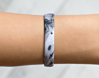 Marble Bracelet, Black Bracelet, Swimsuit Fabric, Marble Jewelry, Gift For Her, Stretch Bracelet, Bracelet Marble, Womens Bracelet, Bracelet
