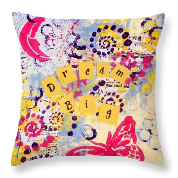 Dream Big Pillows with Words Fine Art Accent Pillows Toss