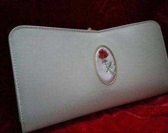 Vintage Amity ivory leather with embroidery wallet