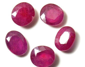 Ruby Lot, Natural Ruby 26.5 Carat Lot, Ruby Gemstone Lot, Loose Gemstone, Wholesale Lot-5 Pieces