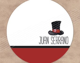 Personalized Gift Enclosure Cards & Custom Kids Gift Tags | Top Hat | D-GT5.007