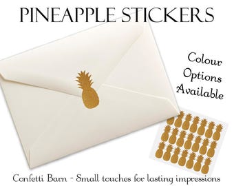 Pineapple Stickers - Pineapple Party - Luau - Removable Vinyl - Party Invitations - Envelope Sealing Stickers - Planner Stickers #25