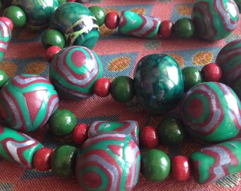 Modern, colorful, handmade necklace
