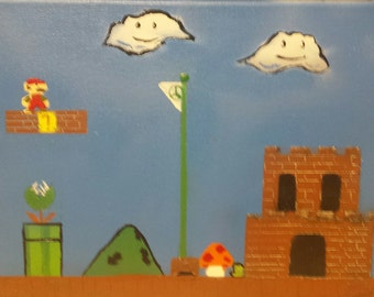 Super Mario Spray Painted Painting