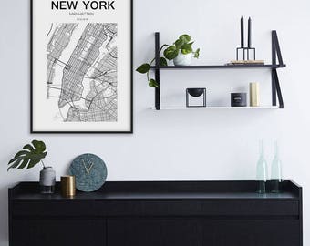 New York Map Print, New York Map, United States City, Valeridesinstudio, Manhattan Map, NYC Map Print, Manhattan Print Map, NY Print, NY Map