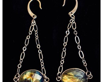 Labradorite and Silver earrings