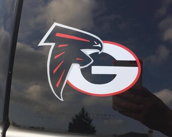 Atlanta Falcon & UGA Car Decal
