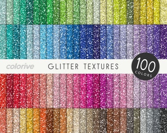 Glitter digital paper 100 rainbow colors glitter textures metallic brights pastels pink printable scrapbooking paper