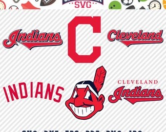 Cleveland Indians svg pack- baseball team, baseball league, baseball cut files collection vector clipart digital download svg, png, jpg, eps