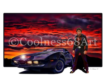 Knight Rider 3D Style Original Art Print