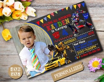 Transformer Invitation / Transformer Birthday / Transformer Birthday Invitation / Transformer Party / Transformer Printable-NR204