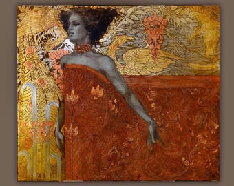 Original oil painting on canvas, Luxury looks, Collectibles Art, Original Artwork "Inspiration"
