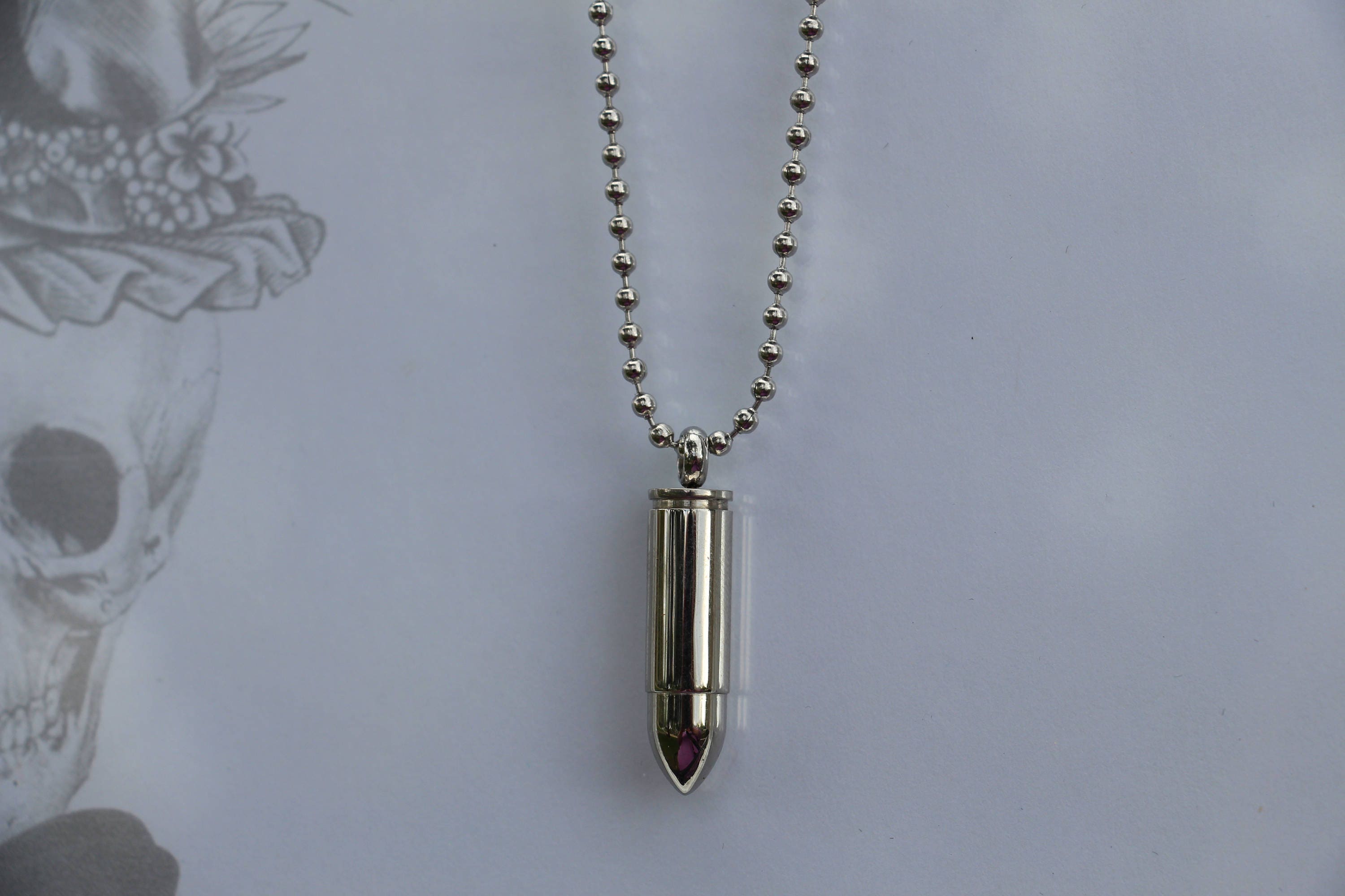 Cremation Vial Silver Necklace // Silver Bullet Necklace