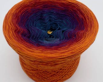 Lady Dee's Traumgarne - Freiheit - Cognac outside - 4 ply gradient yarn, 5 colors, Color Changing Yarn