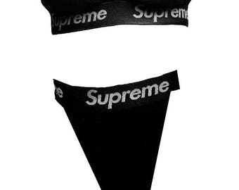 Black Reworked Supreme Bra Set
