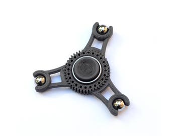 Steampunk inspired fidget spinner toy - 3D printed out of iron infused plastic. Will age and rust over time.