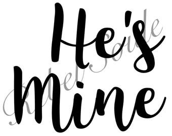 He's Mine handmade screen print shirt