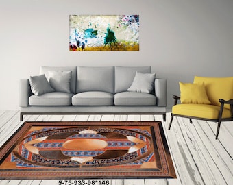 Modern Rug,Cowhide & kilim Rug Handmade5-75-933-98*146