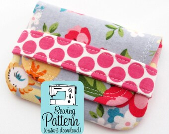 Card Wallets PDF Sewing Pattern | Sewing pattern for quick to make pouches to use as business card case, gift card pouch, or mini wallet.