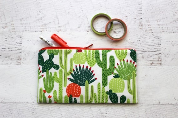 Cactus pencil pouch 