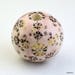 Light Pink Beads, stoneware beads, flower beads, Iron Oxide beads, decal beads, focal beads, artist beads, artisan beads, graphic beads