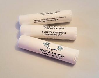 Personalized Lip Balm Wedding Party Favors Tube Peppermint