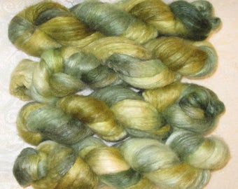Handpainted Roving -- BFL and Silk
