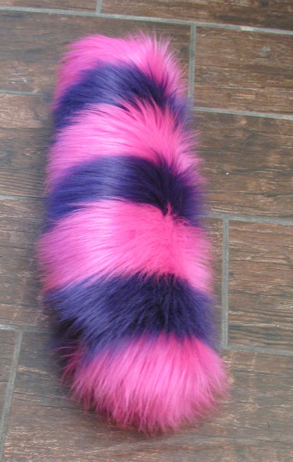 Cheshire cat 15 striped luxury shag faux fur tail