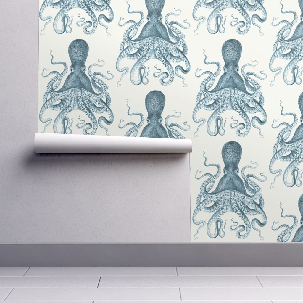 Nautical Wallpaper Octopus Oasis in Sea by Willow Lane