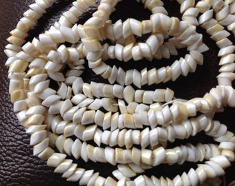 White Slant Cut Vintage Beads Seconds Priced to Sell