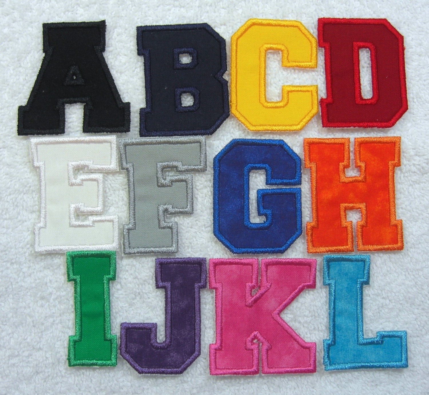 2 Inch College/Varsity Letter/Monogram Fabric Embroidered Iron