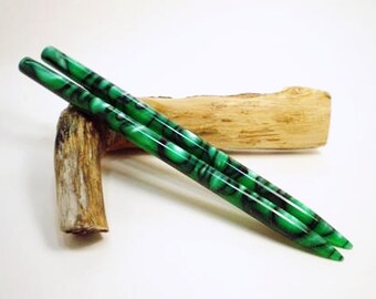 Acrylic Hair Sticks - 4 Evergreen - 6 1/2 inches (16.51 cm) No 626