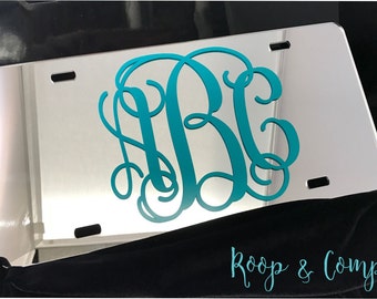 MIRROR Monogram License Plate - Acrylic Chrome - Monogram