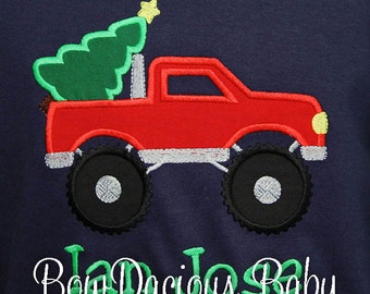 monster truck christmas shirt