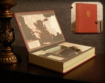 Hollow Book Safe & Flask (Vintage 1966 The Life of Greece)