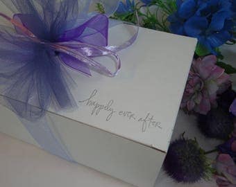 ORNAMENT GIFT Boxes, White Gift Box, Mug Gift Boxes, Wine Glass Gift Wrap, PICK Your Weding Design & Ribbon Color, Mason Jar Box
