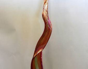 Hand Blown Glass Garden Leaf Art Outdoor Sculpture Decor Red 7628 Oneil