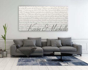 First Dance Canvas, Your Wedding Song Lyrics On Canvas, 1st Anniversary Gift, Personalized Anniversary Gift
