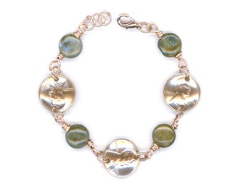 1967 Penny Bracelet 50th Birthday Gift for Women Labradorite Beads 50th Birthday Gift Handmade Jewelry Labradorite Beaded 1967 Penny