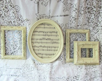 Shabby Chic Frames, Ornate Picture Frame Set, Antique White Vintage Picture Frames, Nursery or Wedding Frames