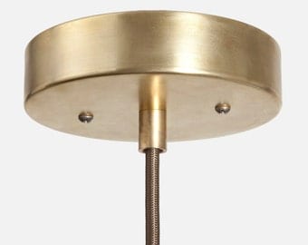 Raw Brass Ceiling Canopy Kit - Pendant Light Canopy Kit - DIY Pendant Canopy Kit - Chandelier Hardwire Installation Kit w/ Hook or Coupling