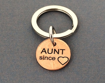 Aunt Stamped Penny - Gift for Her - Daughter Gift For - Stamped Penny - Son Gift For - New Aunt - Sister gift - Birthday