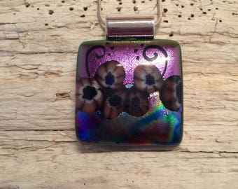 Dichroic glass, dichroic glass jewelry, fused glass, Dichroic Glass Pendant, Fused Glass Jewelry, Fused Dichroic Necklace, glass jewelry