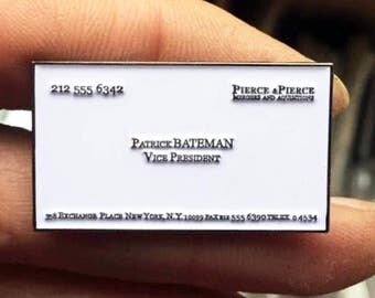 Enamel Pin Horror American Psycho Patrick Bateman Business Card Pop Art Horror Art