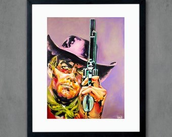 Western Cowboy Pistol Gun Giclee Art Print from Original Painting - Signed Limited Edition