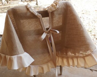 French Grainsack Ruffled Natural Burlap Christmas Tree Skirt