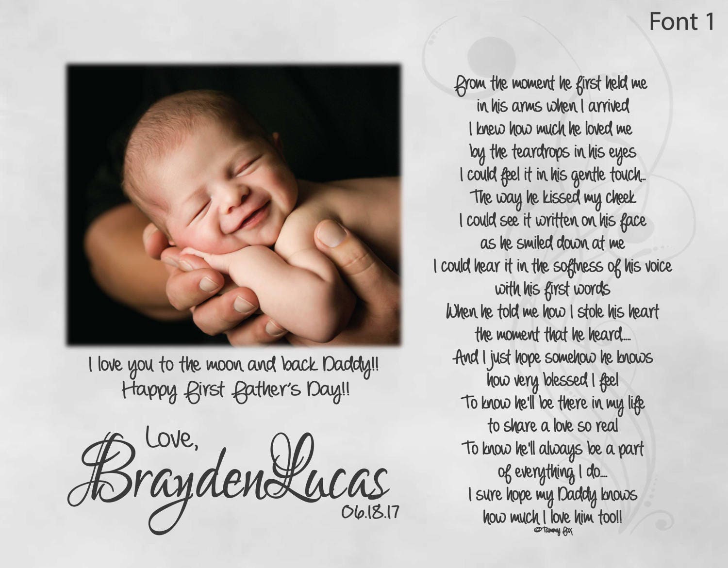 New Daddy Father's Day Gift From Baby Personalized Poetry