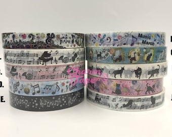 Black Cat & Music Plastic Deco Tape PT1 25 meters