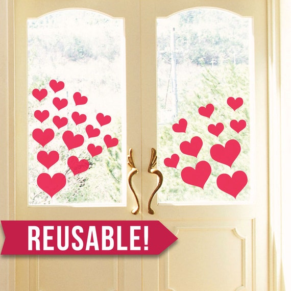 REUSABLE Window Cling Valentines Day Valentines